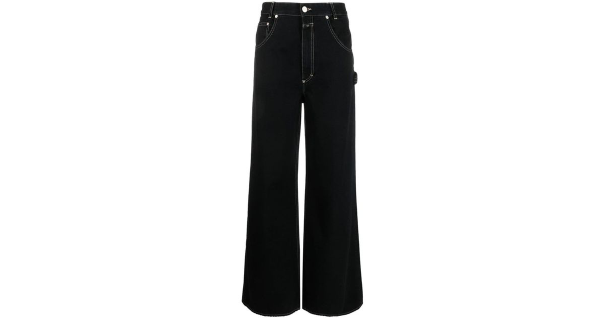 Closed Morus Wide-leg Jeans in Black | Lyst