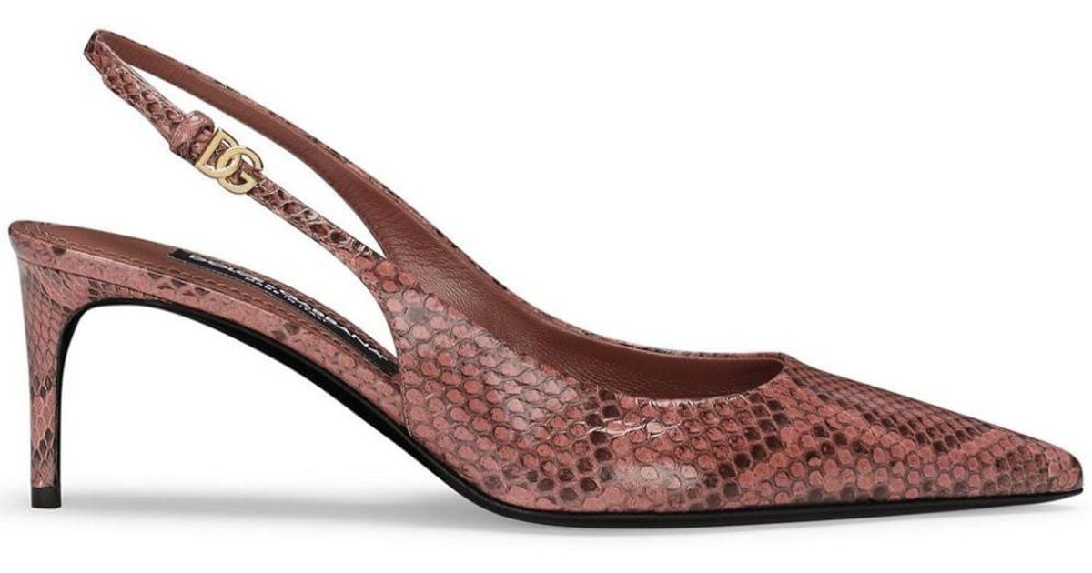 Pink snakeskin pumps sale