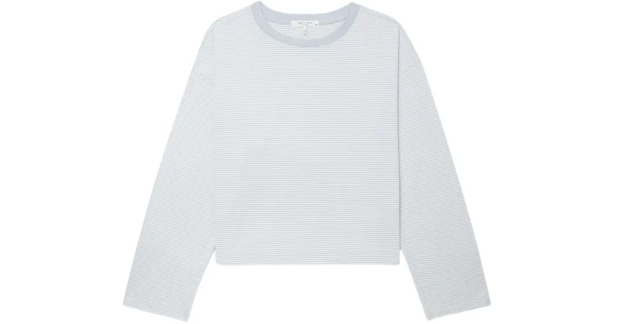 Pathfinder Rag Top Rag & Bone Striped Long-Sleeve Top in White | Lyst