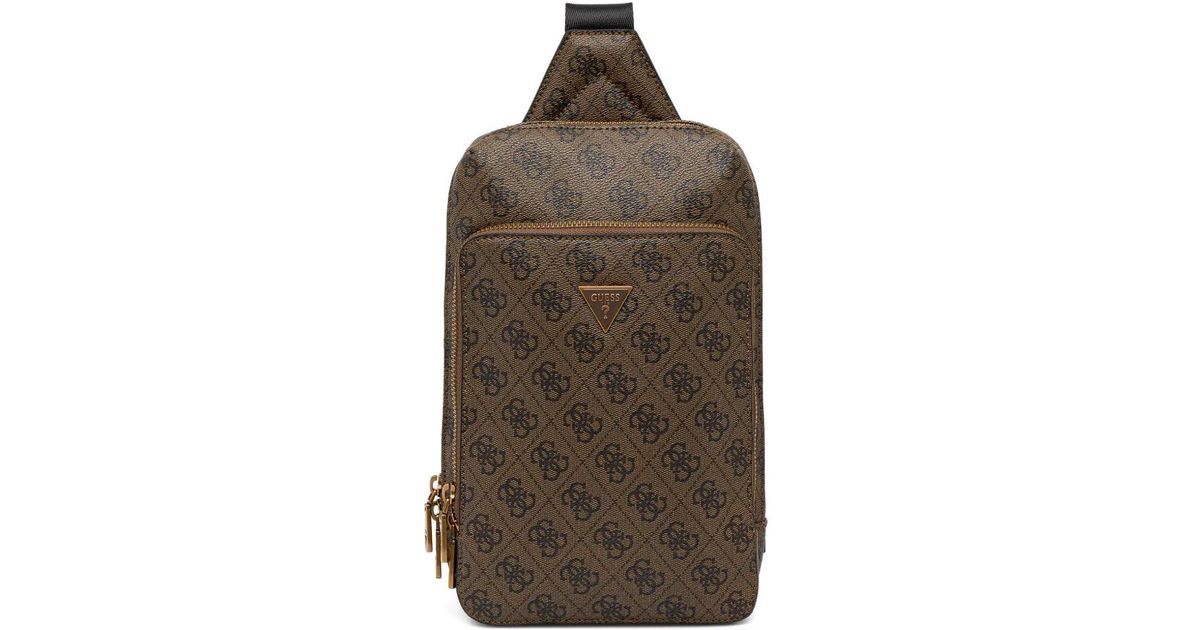 Guess Mini Milano Zipped Backpack in Brown for Men | Lyst