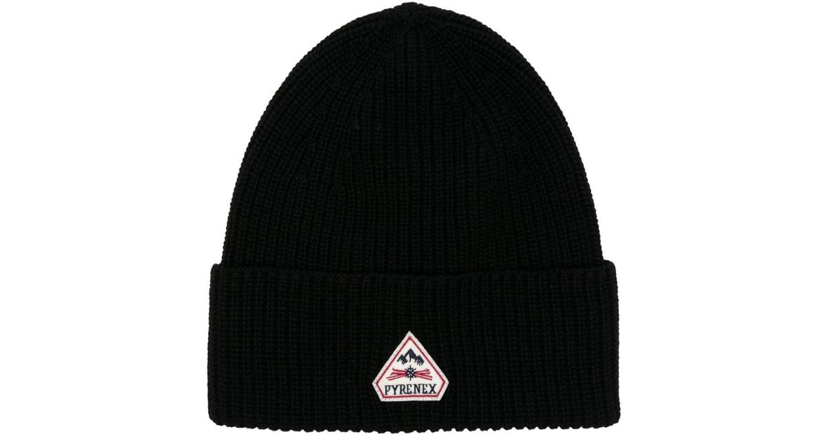 Pyrenex Logo-patch Chunky-knit Beanie in Black for Men | Lyst UK