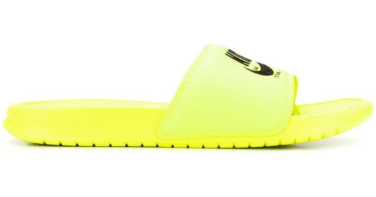 Nike Benassi Slide Sandals in Yellow for Men | Lyst