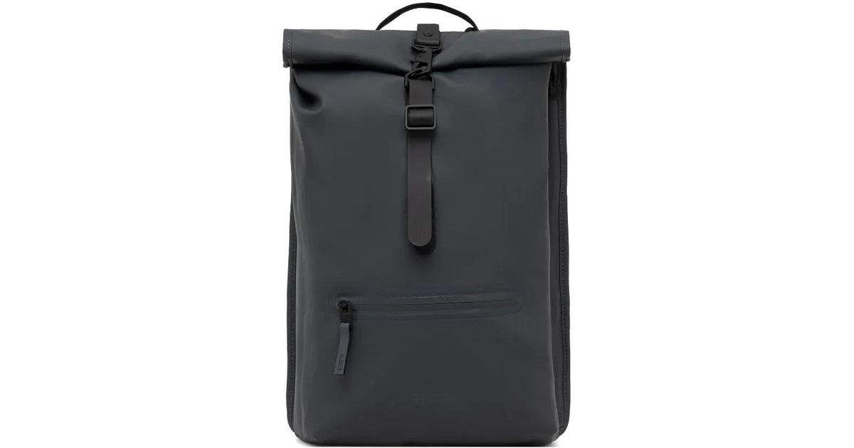 Backpack Rtows Rains Rolltop Buckled Backpack in Black | Lyst