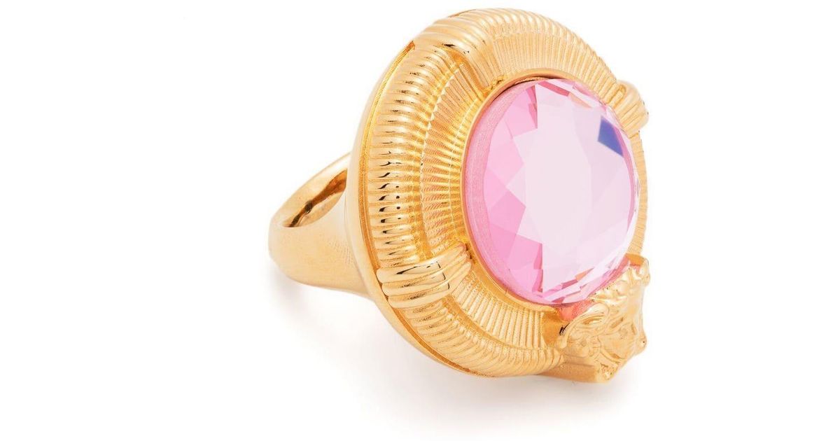 Versace Medusa-head Gemstone Ring in Pink | Lyst Canada