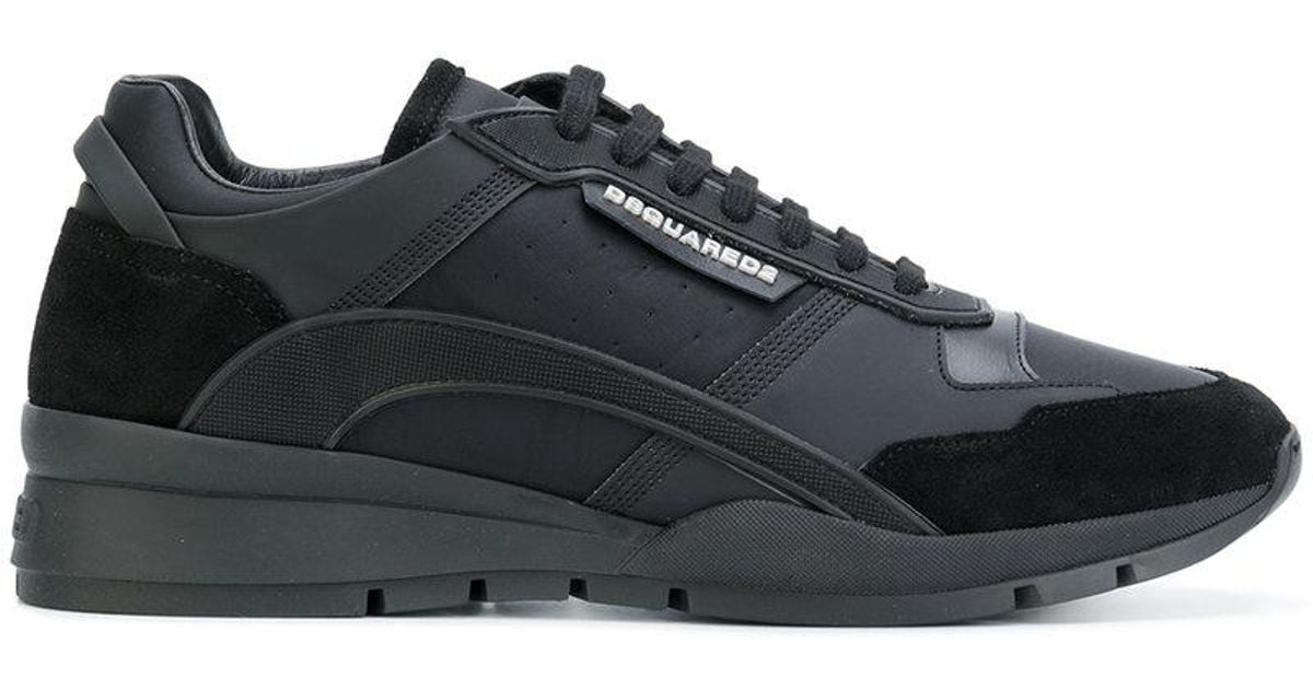 DSquared² Leather Kit Sneakers in Black 