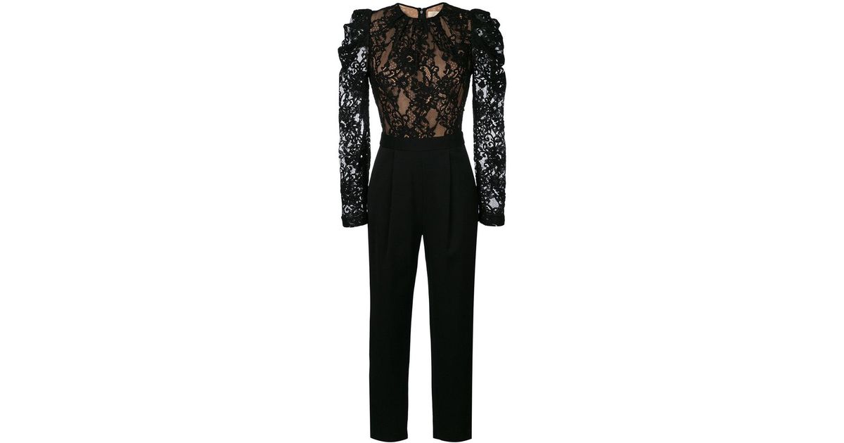 michael kors lace sleeve jumpsuit
