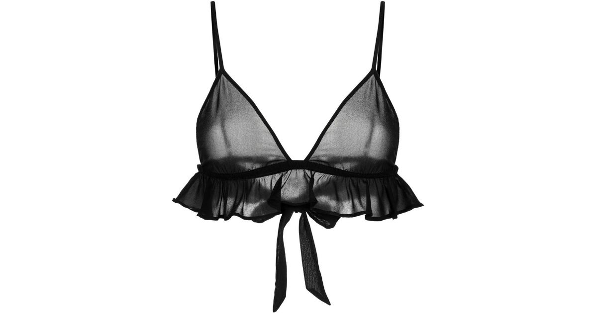 Fleur du Mal Flutter トライアングルカップ ブラ ブラック Lyst