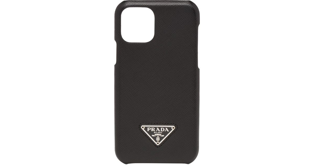 Prada Saffiano Leather Iphone 11 Pro Case in Black for Men | Lyst