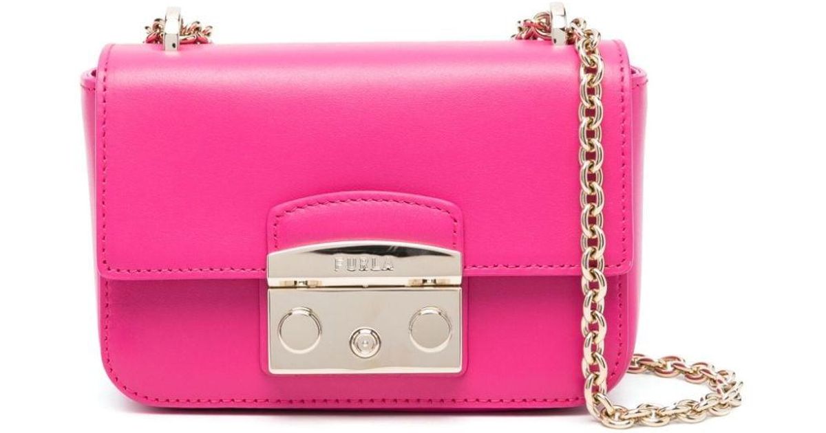 Furla Mini Metropolis Leather Crossbody Bag in Pink Lyst