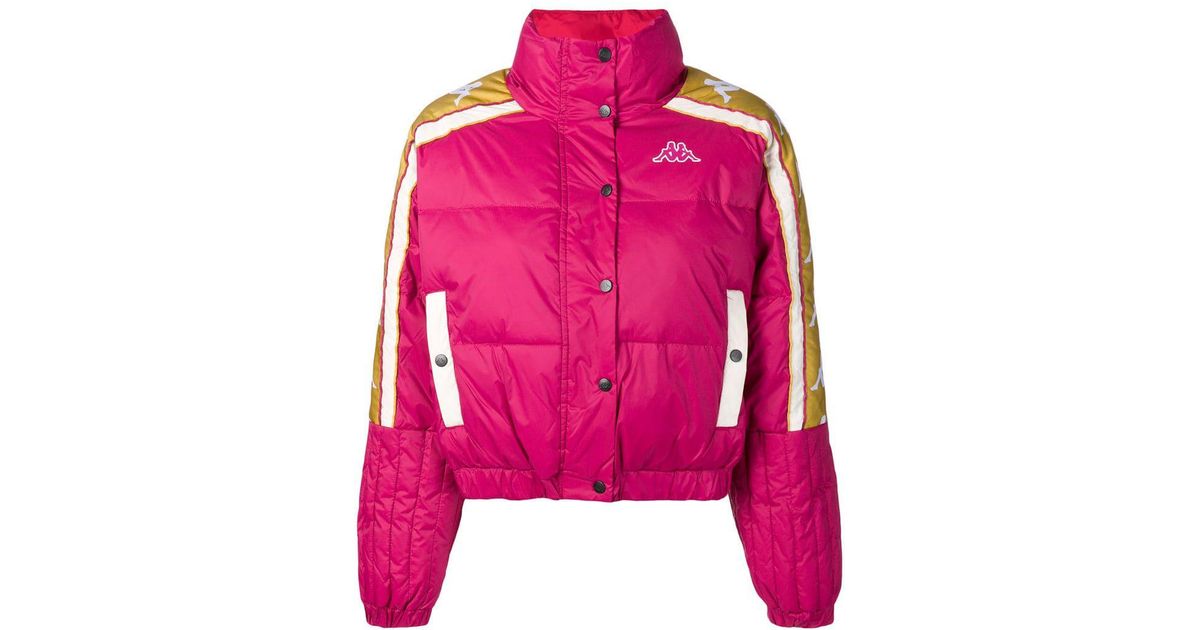 Kappa Synthetic Logo Band Puffer Jacket in Pink & Purple (Pink) | Lyst  Canada