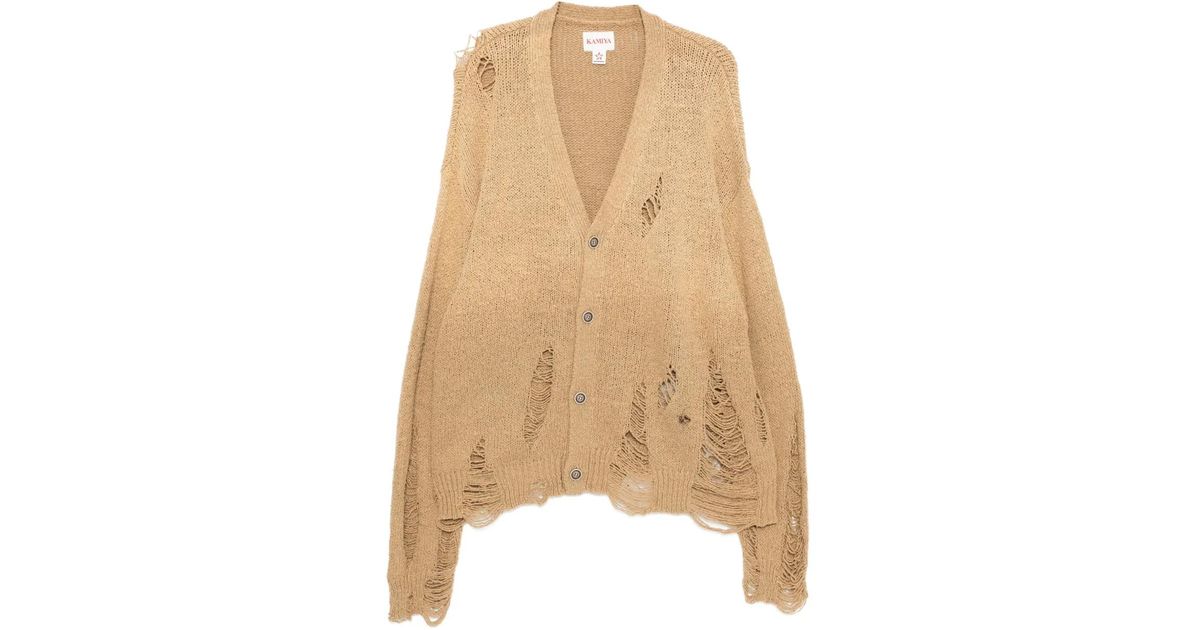 KAMIYA Sun Fade Like Cardigan in Natural for Men | Lyst