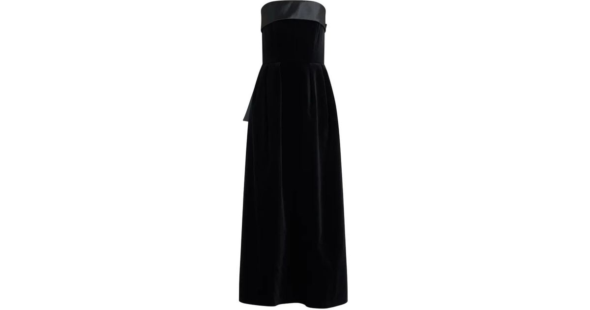 1950s Black Strapless Bow Dress | XS