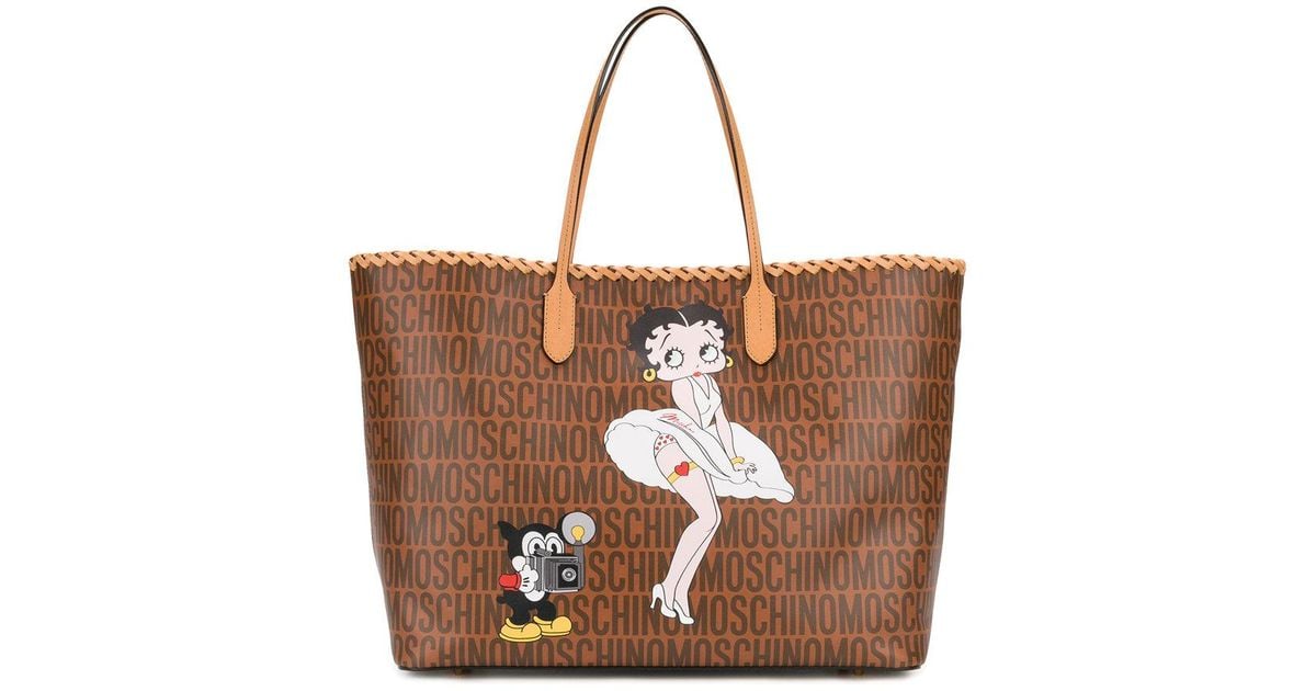 Moschino Leather Betty Boop Tote in 