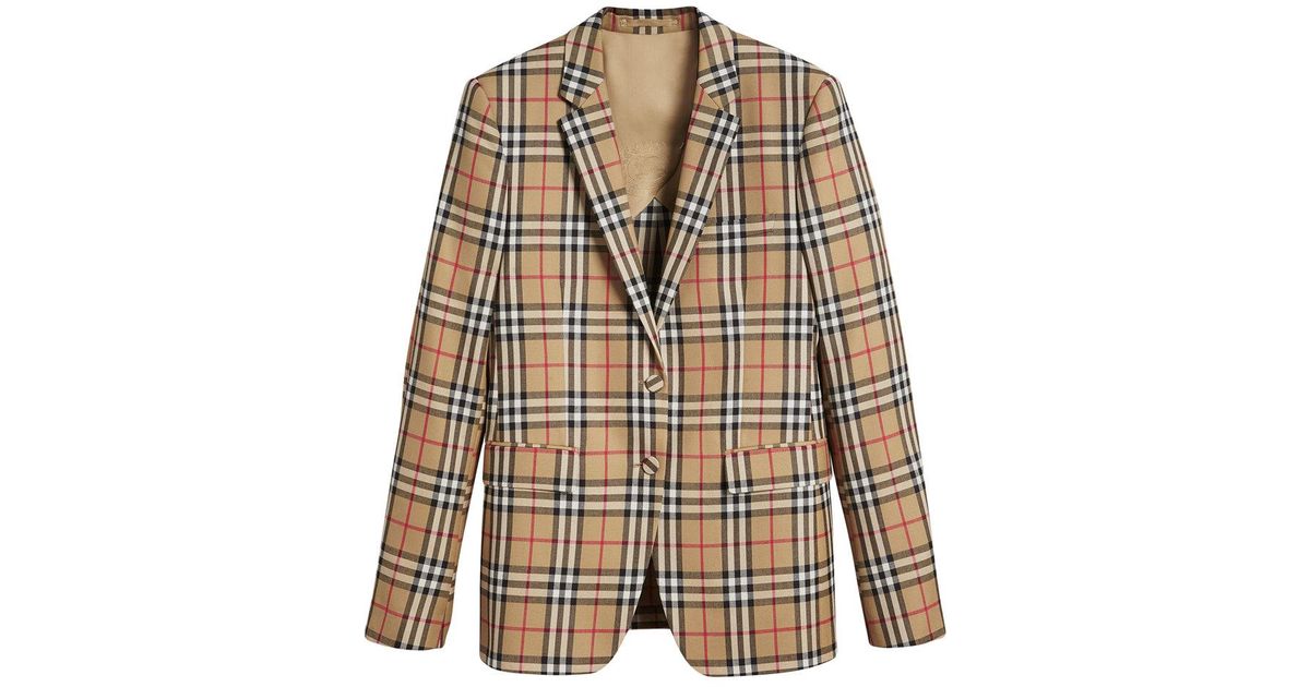vintage check blazer