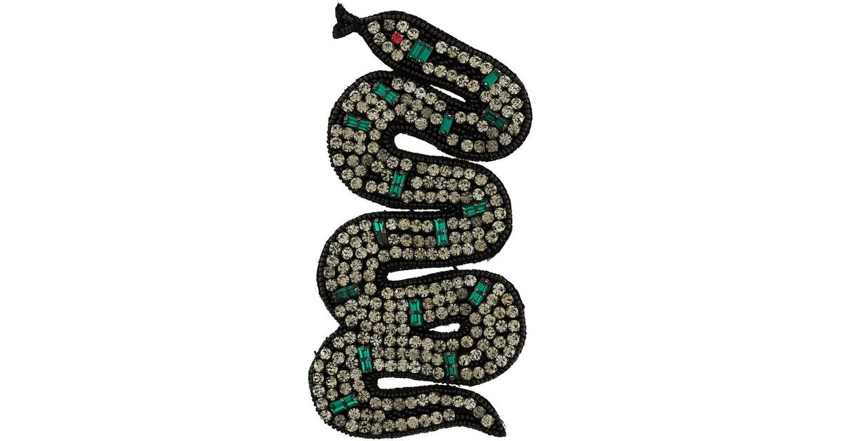 Gucci Snake Brooch in Black - Lyst