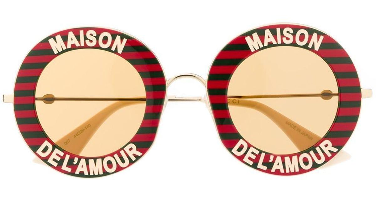 Maison de L'Amour round sunglasses de Gucci de color Rojo | Lyst