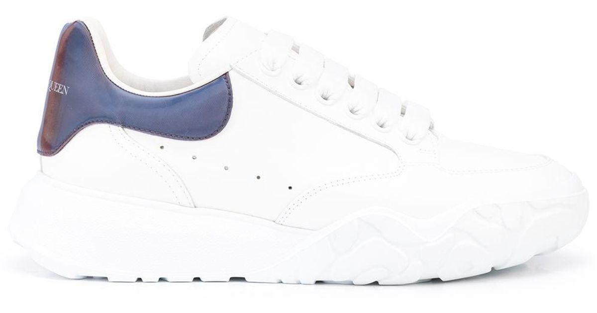 alexander mcqueen white leather court sneakers