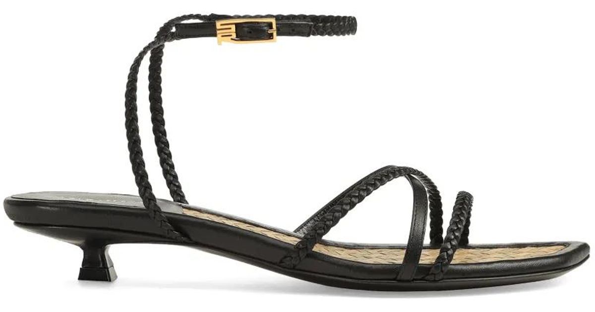 Sergio Rossi Braid Straped Sandals in White | Lyst