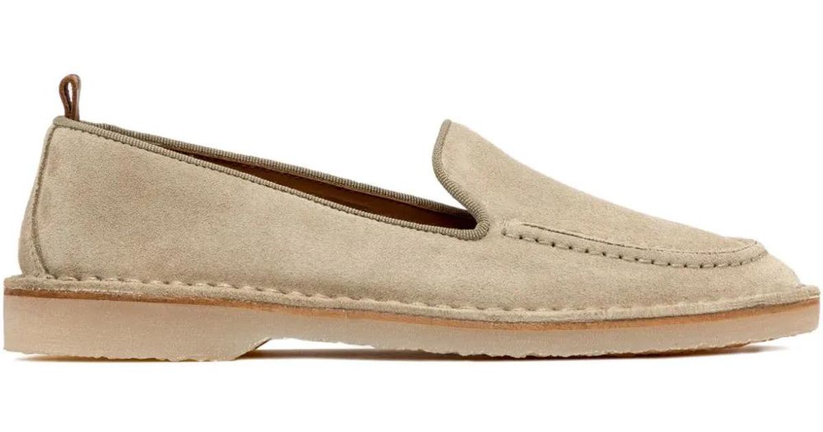 Buttero Suede Loafers in Natural | Lyst