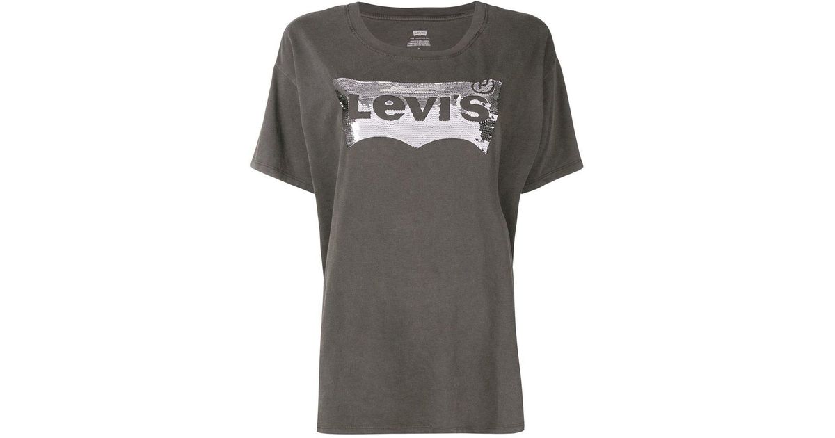 Levi's T-Shirt mit Pailletten in Schwarz | Lyst DE
