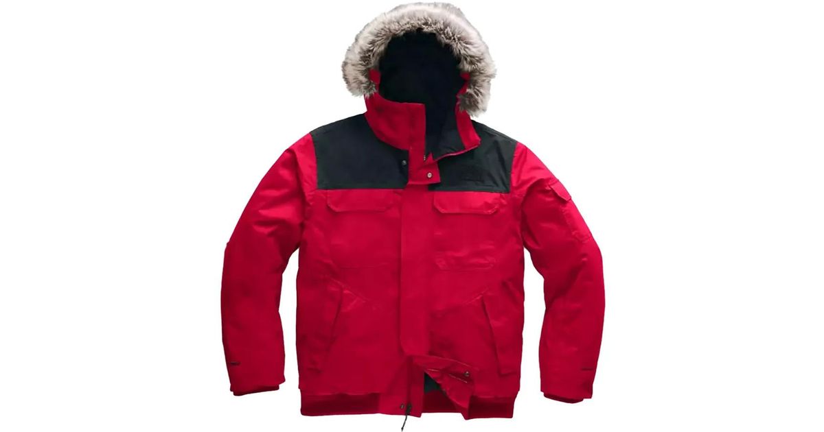 The North Face Gotham Iii Faux-Fur Trim Jacket in Red for Men | Lyst