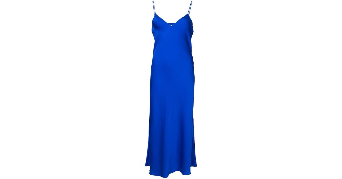cobalt blue slip dress
