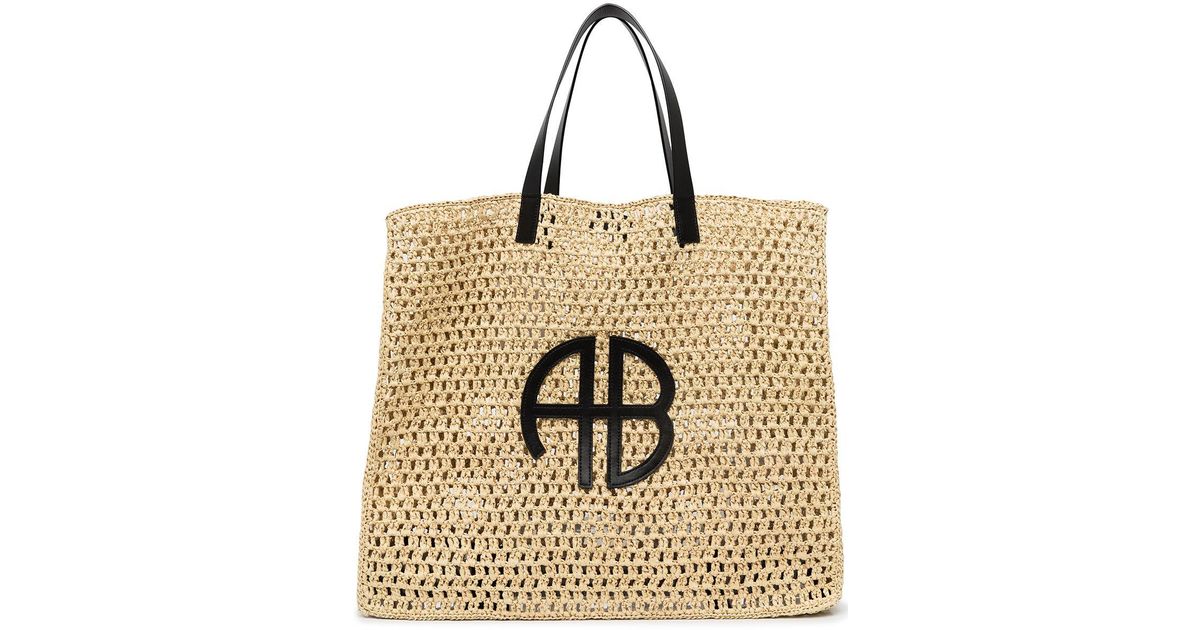 Anine Bing Large Rio Woven Tote Bag in Brown | Lyst UK