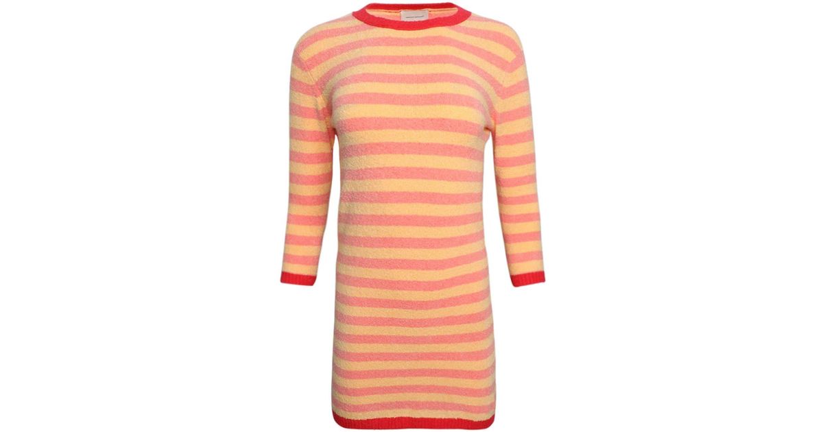 Alexandra Golovanoff Cam Striped Knitted Minidress in Orange | Lyst