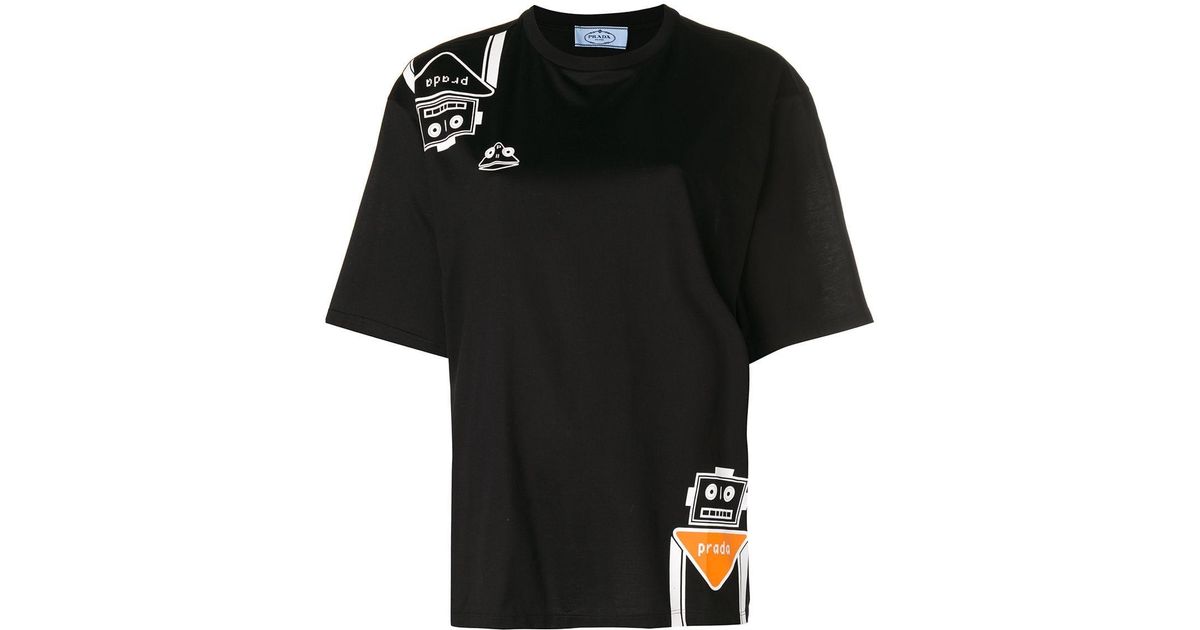 Prada Cotton Robot Print T-shirt in 