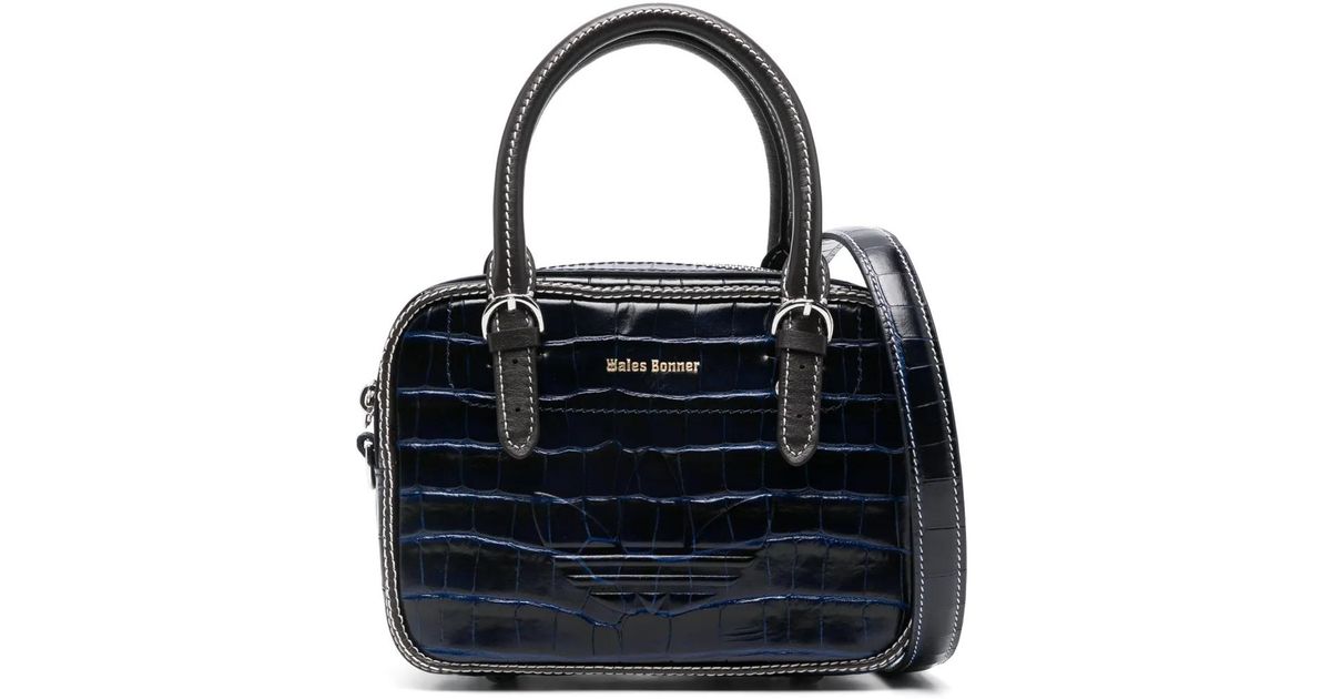 adidas X Wales Bonner クロコエンボス ハンドバッグ ブラック | Lyst