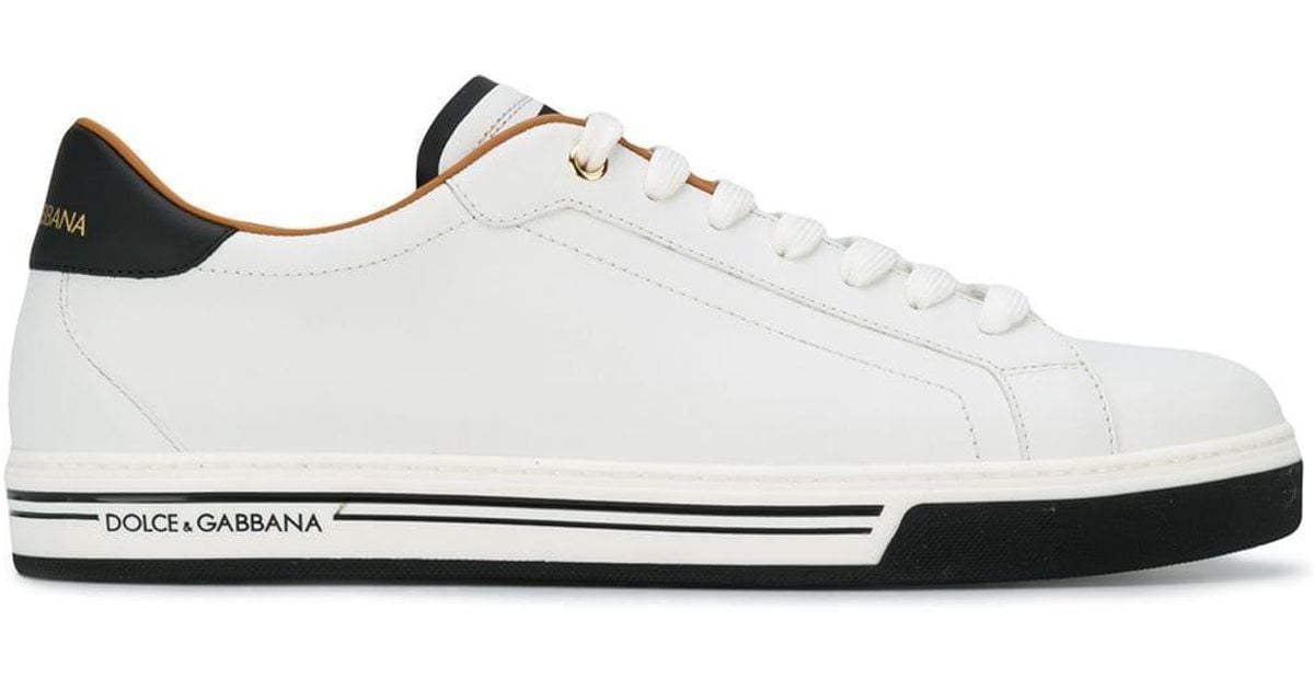Dolce & Gabbana Leather Roma Sneakers in White for Men - Save 7% - Lyst