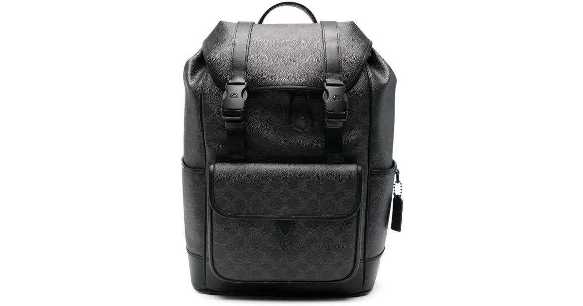 COACH Logo Backpack in Black for Men | Lyst