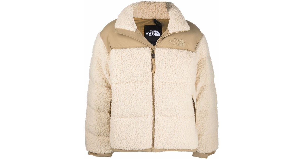 The North Face Sherpa Nuptse High-neck Puffer Jacket in Natural