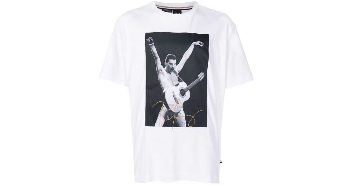 BOSS by HUGO BOSS X Freddie Mercury Graphic-print T-shirt in White for ...