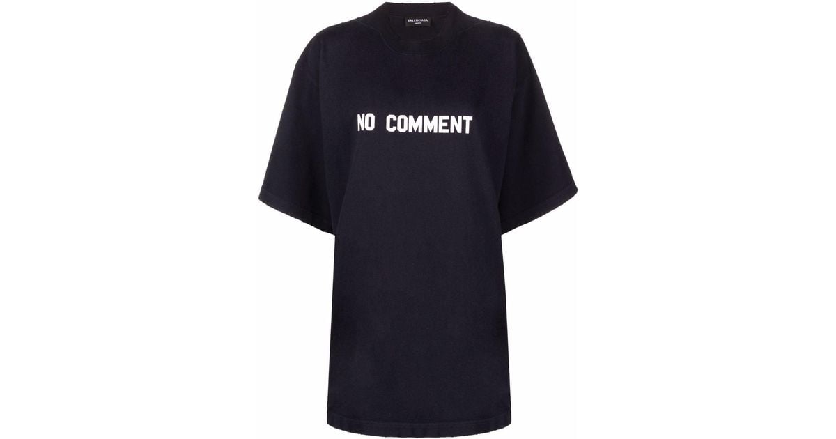 Balenciaga Cotton No Comment Oversized T-shirt in Blue - Lyst
