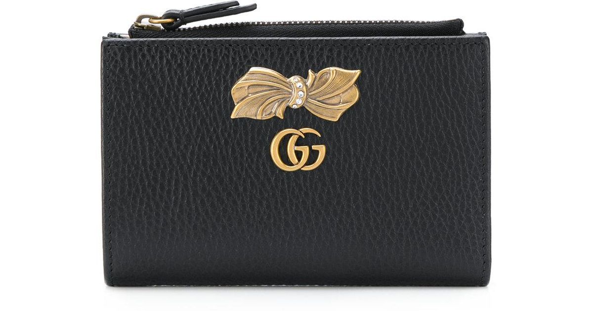 gucci leather wallet with bow