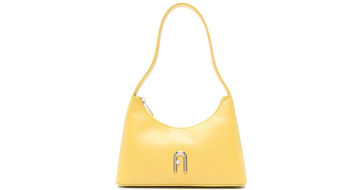 Furla Diamante Leather Shoulder Bag in Yellow Lyst