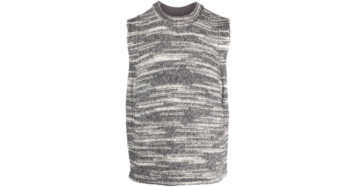 Stone Island Shadow Project Mélange-knit Wool Vest in White (Grey) for ...