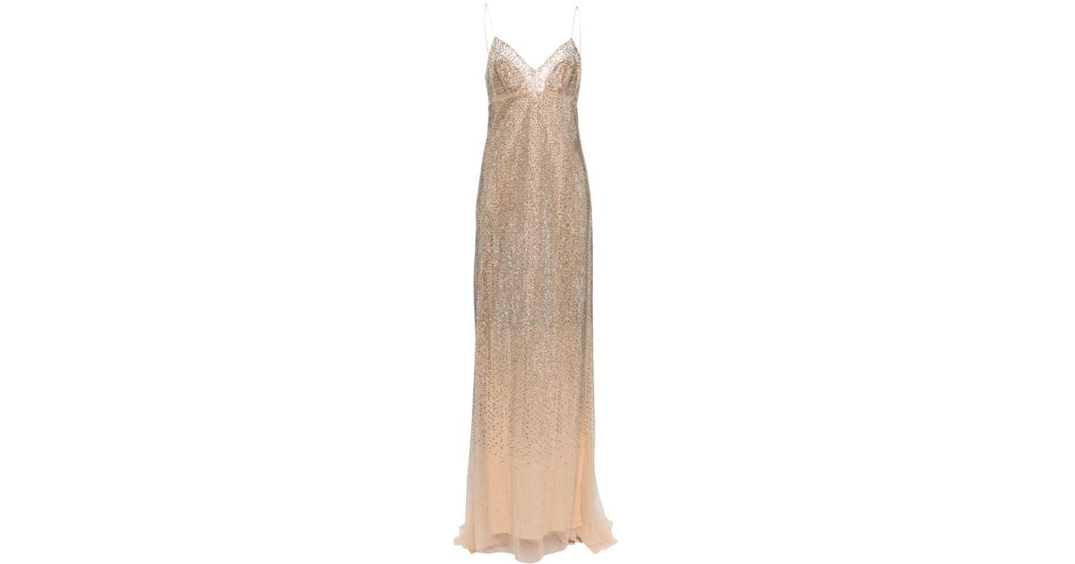 限定版 Scervino Ermanno Rhinestone-embellished Lyst | Natural in Gown トップス