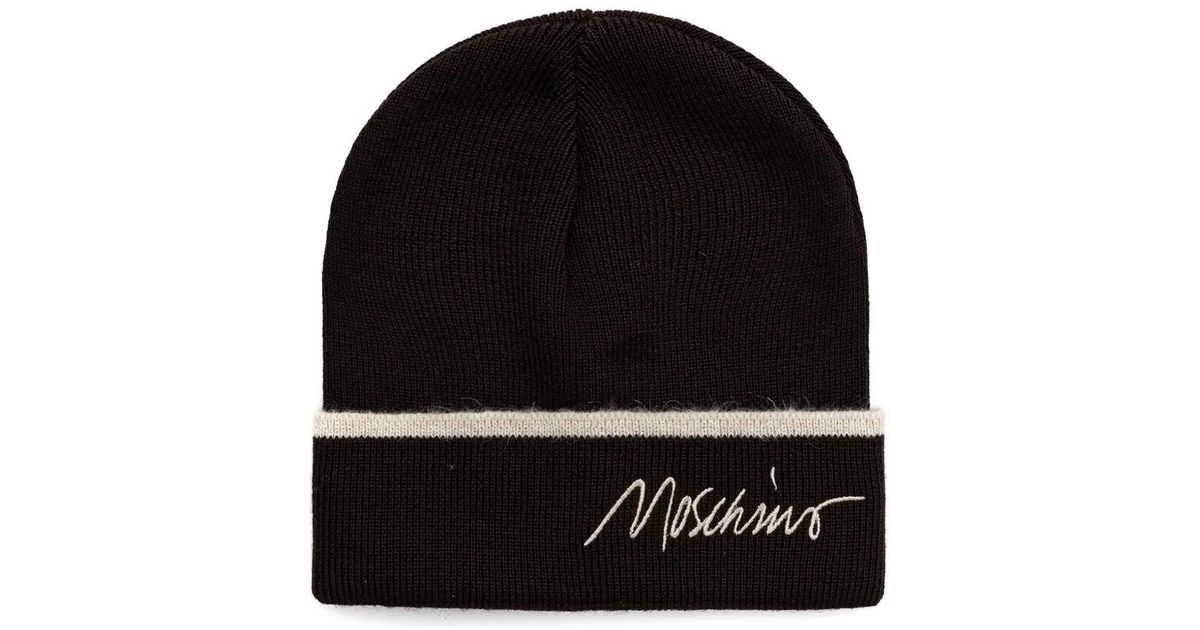 ✨Moschino Black and Gray Logo Beanie Moschino Cap with logo | Men main image 2