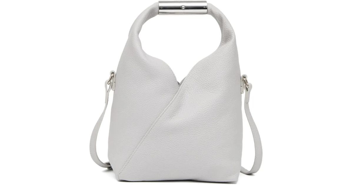 MM6 by Maison Margiela Leather Tote Bag in White | Lyst