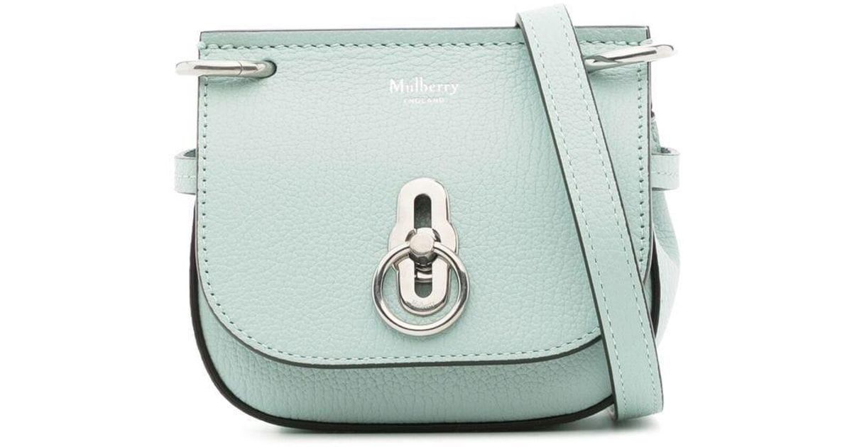 Mulberry Micro Amberley Leather Crossbody Bag in Blue | Lyst
