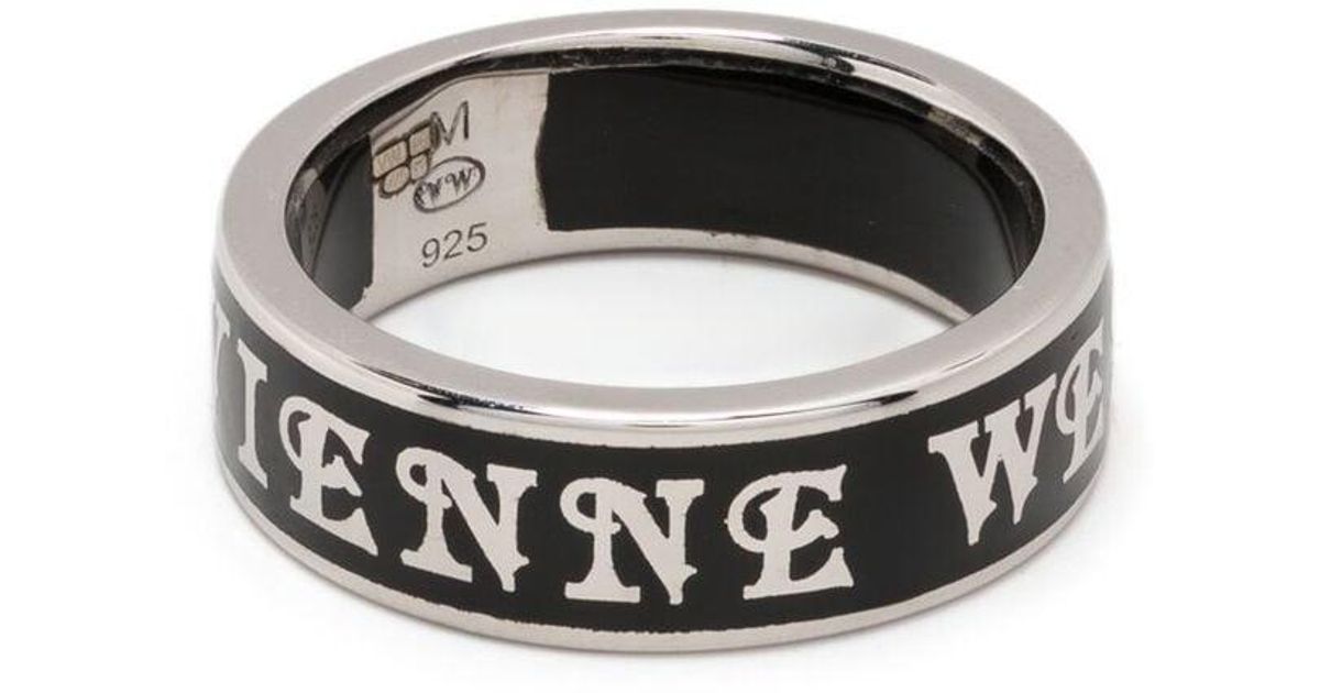 Bague à logo Vivienne Westwood en coloris Blanc Lyst