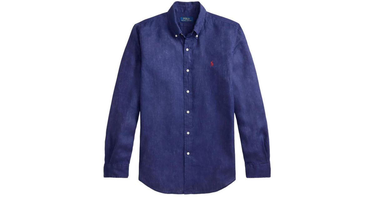 Polo Ralph Lauren Long-Sleeve Shirt in Blue for Men | Lyst