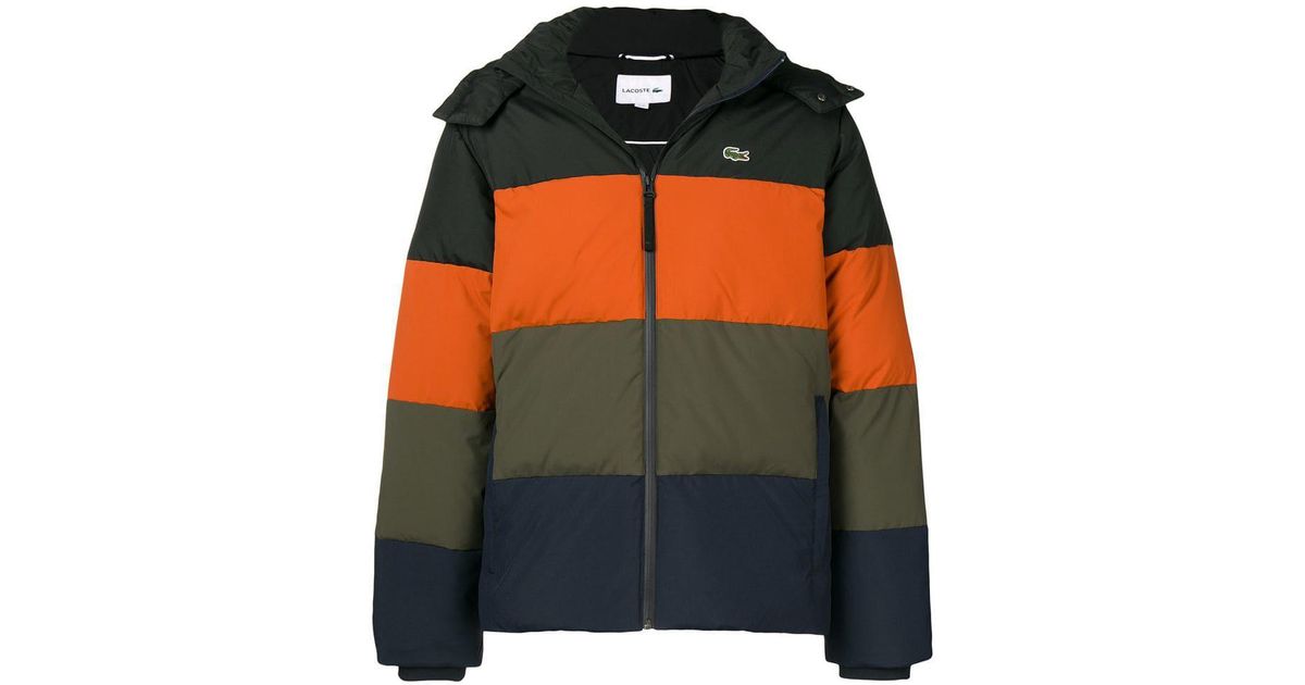 Full Zip Striped Padded Jacket Black 