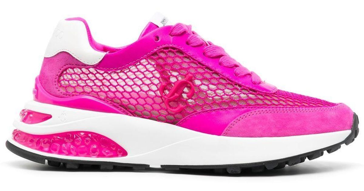 Jimmy Choo Memphis Lace-up Sneakers in Pink | Lyst UK