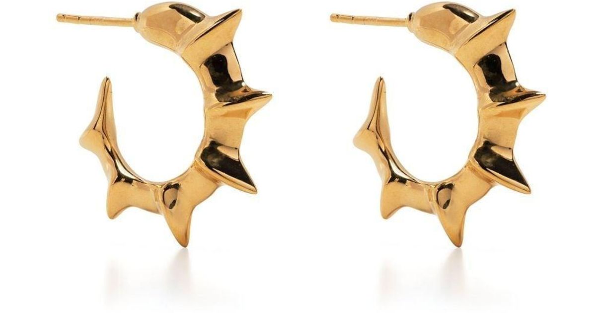 KHIRY Gold Vermeil Tiny Bamboo Hoop Earrings in Metallic | Lyst