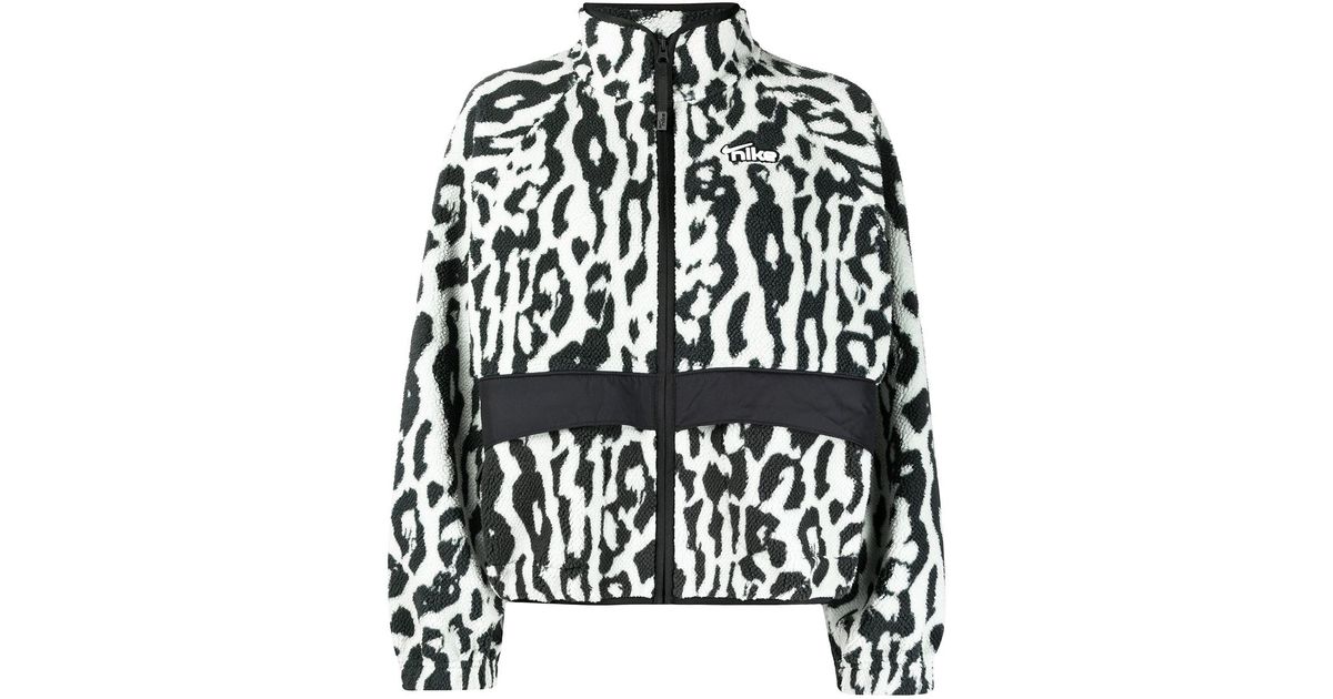 Nike Nsw Leopard-print Jacket in Gray | Lyst