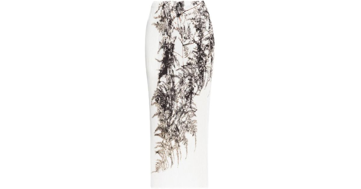 Issey Miyake Pressed Flora Maxi Skirt in White | Lyst
