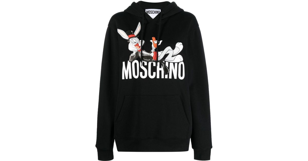 Moschino Bugs Bunny Print Hoodie in Black | Lyst Moschino Bugs Bunny Print Hoodie in Black | Lyst